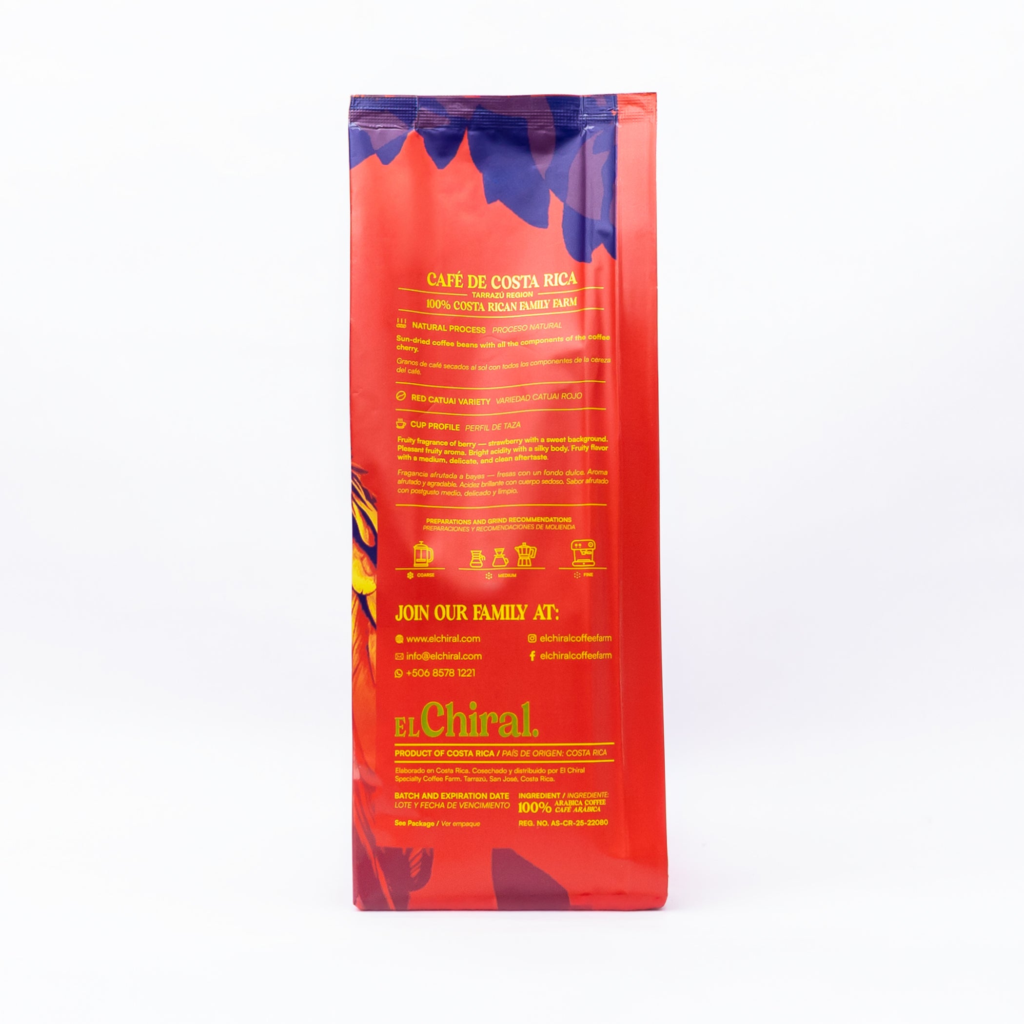 Café El Chiral Tueste Medio Proceso Natural Tarrazú 340g(12oz)