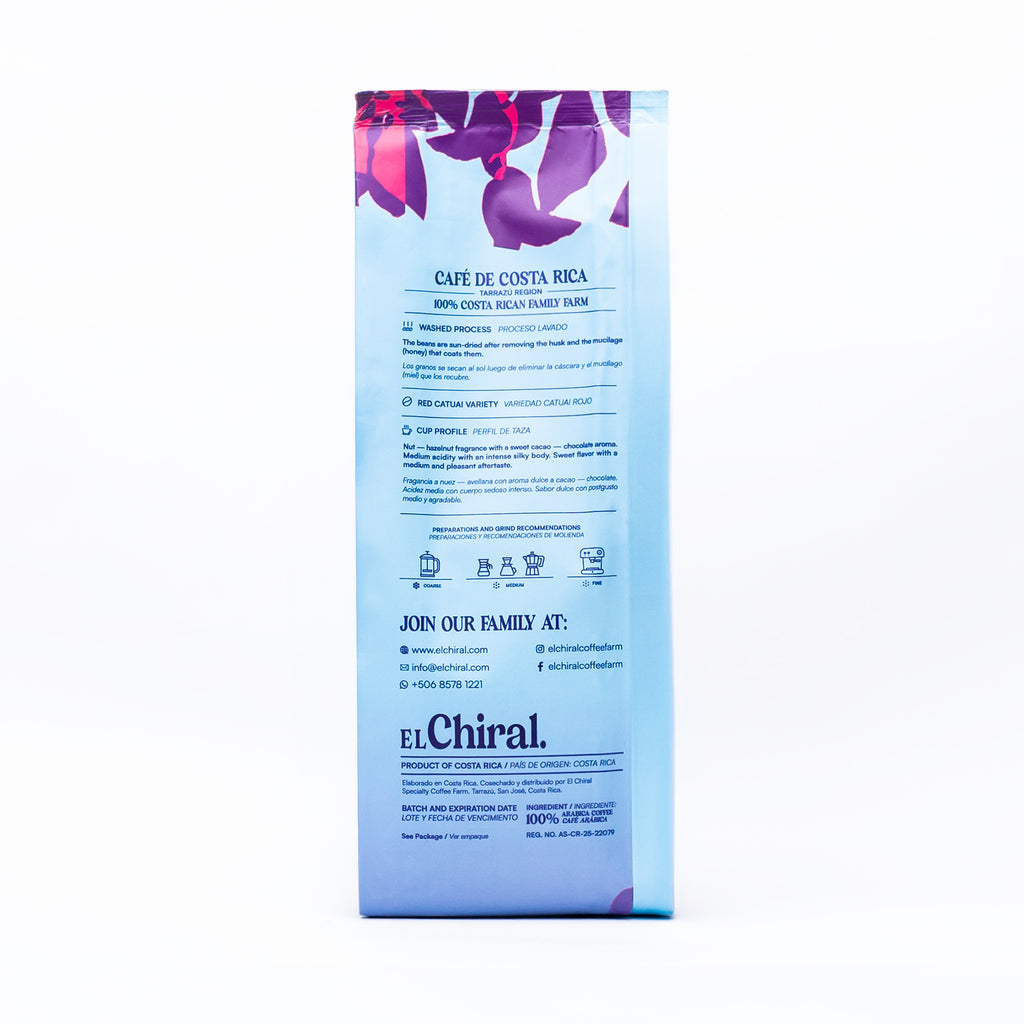 Café El Chiral Tueste Oscuro Proceso Lavado Tarrazú 340g(12oz)