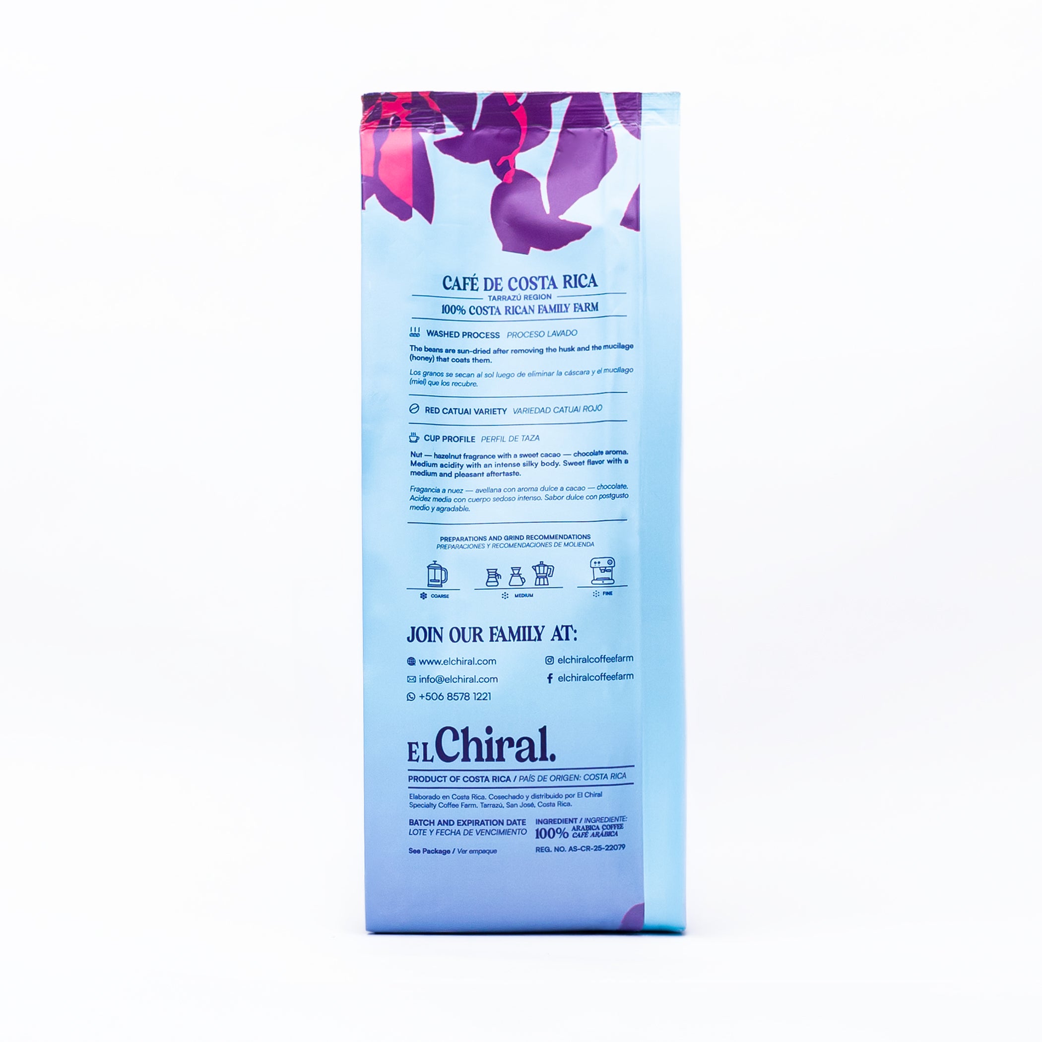 Café El Chiral Tueste Oscuro Proceso Lavado Tarrazú 340g(12oz)