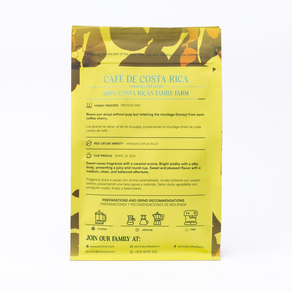 Café El Chiral Tueste Medio Proceso Miel Tarrazú 250g(8.8oz)
